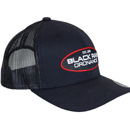Black Rain Ordnance Black Outdoor Snapback Hat w/ Oval Logo Patch & Mesh Back