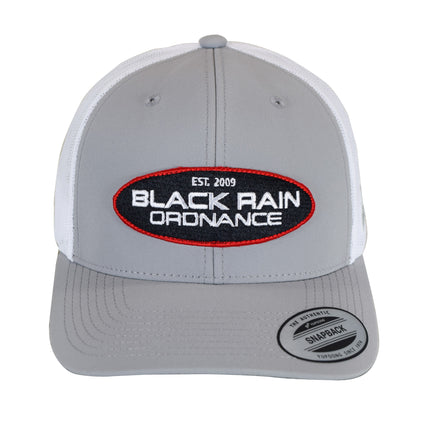 Black Rain Ordnance Grey Outdoor Snapback Hat w/ Round Oval Patch & Mesh Back