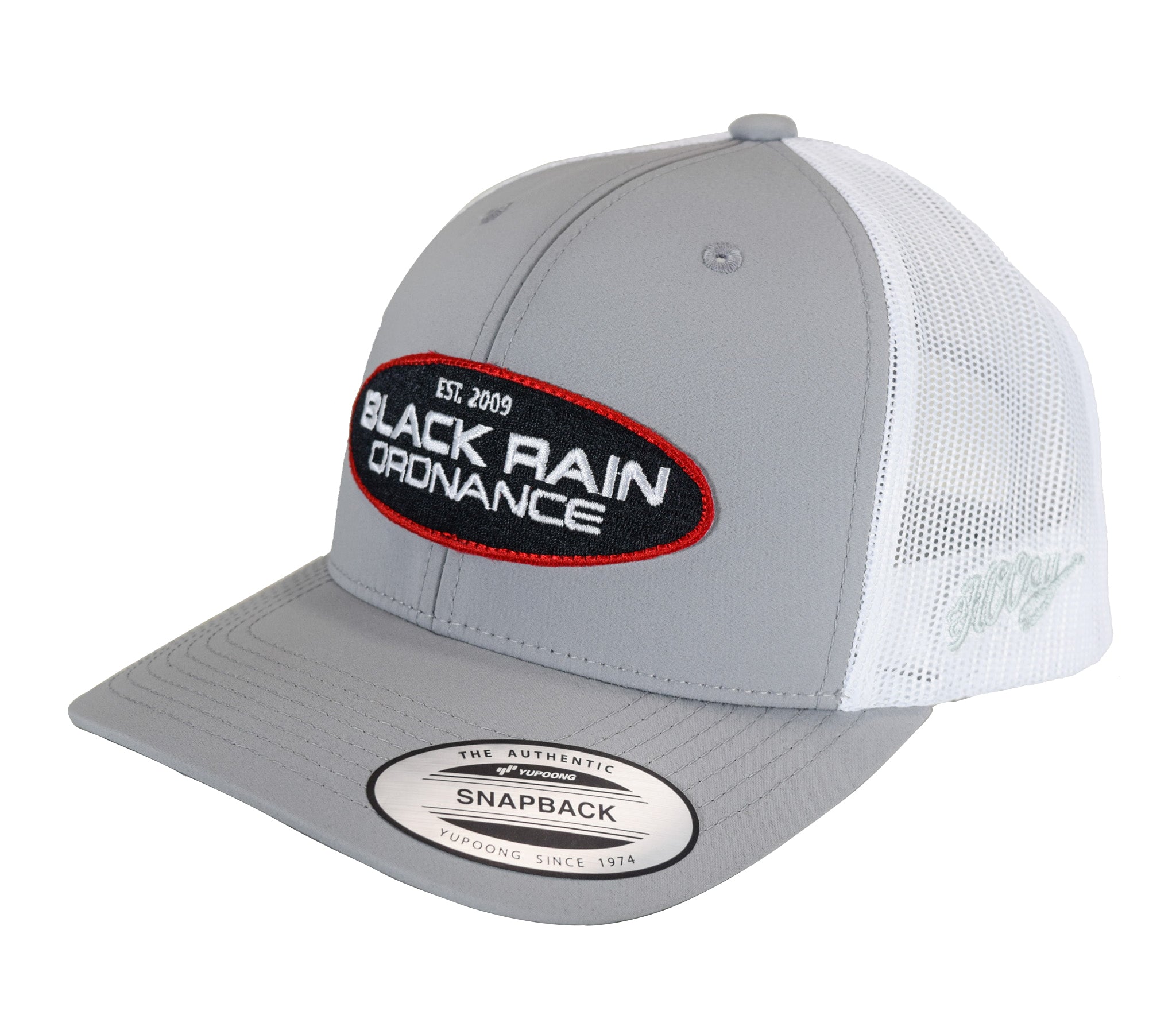 Black Rain Ordnance Grey Outdoor Snapback Hat w/ Round Oval Patch & Mesh Back