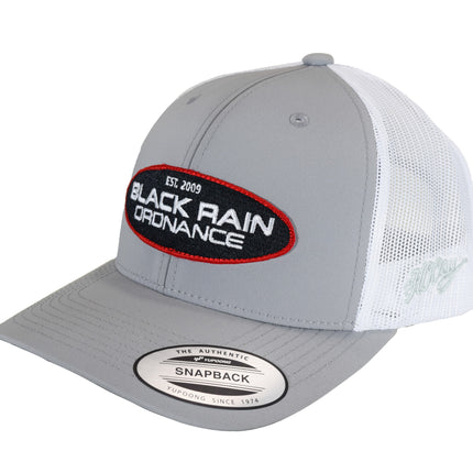 Black Rain Ordnance Grey Outdoor Snapback Hat w/ Round Oval Patch & Mesh Back