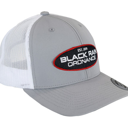 Black Rain Ordnance Grey Outdoor Snapback Hat w/ Round Oval Patch & Mesh Back