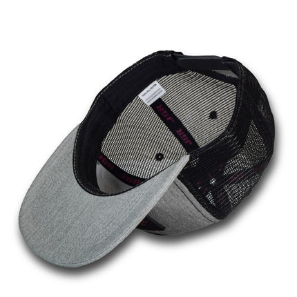 Joe Gibbs Racing Light Grey Rubber Patch Logo Polyester Flatbill Mesh Trucker Hat with Snapback Closure