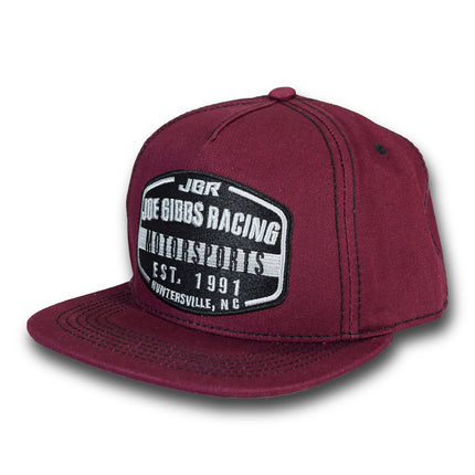 Joe Gibbs Racing Burgandy Cotton EST. 1991 Embroidered Logo Flatbill Hat with Snapback Closure