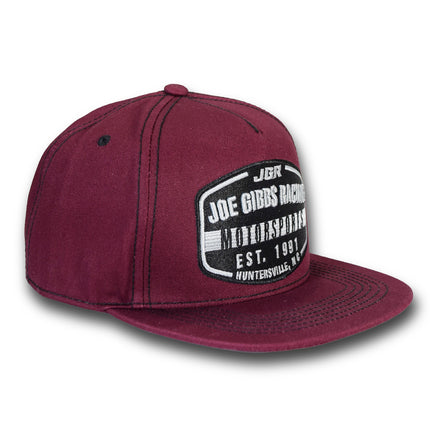 Joe Gibbs Racing Burgandy Cotton EST. 1991 Embroidered Logo Flatbill Hat with Snapback Closure