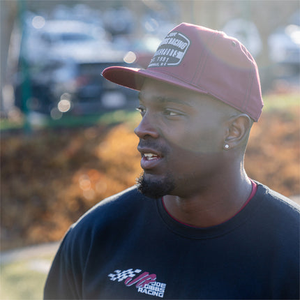 Joe Gibbs Racing Burgandy Cotton EST. 1991 Embroidered Logo Flatbill Hat with Snapback Closure