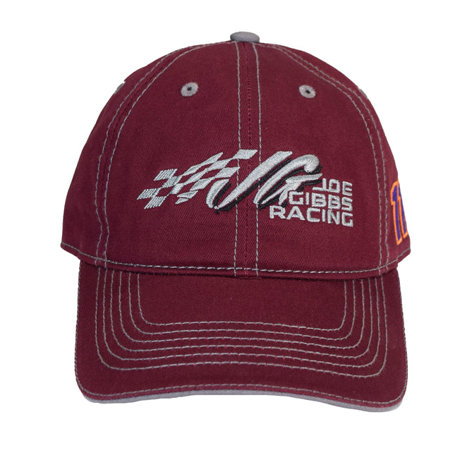 Joe Gibbs Racing #11 Burgandy Cotton Baseball Cap with Embroidered Logo & Adjustable Velcro Closure