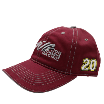 Joe Gibbs Racing #20 Maroon Cotton Baseball Cap with Embroidered Logo & Adjustable Hook and Loop Closure