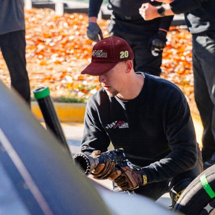 Joe Gibbs Racing #20 Maroon Cotton Baseball Cap with Embroidered Logo & Adjustable Hook and Loop Closure