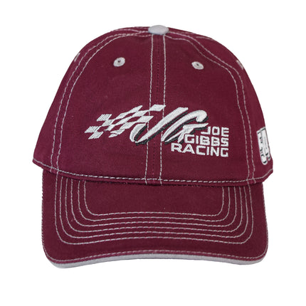 Joe Gibbs Racing #54 Burgandy Cotton Baseball Cap with Embroidered Logo & Adjustable Velcro Closure