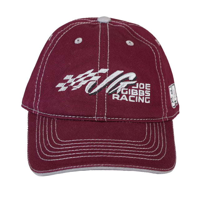 Joe Gibbs Racing #54 Burgandy Cotton Baseball Cap with Embroidered Logo & Adjustable Velcro Closure