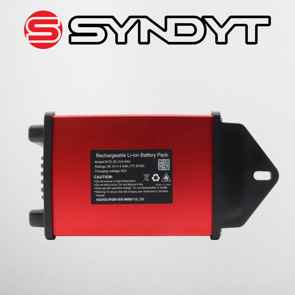 SYNDYT SYR 160 36V 5Ah Race Battery, Lithium-Ion Replacement Battery for SYNDYT SYR 160 and other SYNDYT 36V eBMX race platforms. Charge time gives 30-90minutes of runtime.