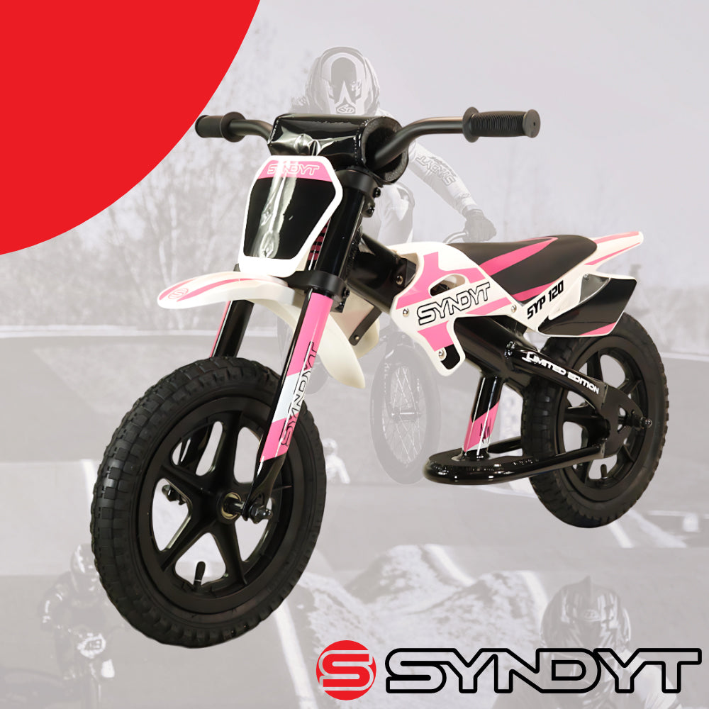 Syndyt SYP 120 12" Lightweight Balance Push Bike for Kids Ages 2-5 with 15" Seat and Lightweight, durable frame (Pink/White)