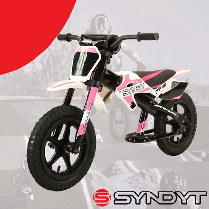 Syndyt SYP 120 12" Lightweight Balance Push Bike for Kids Ages 2-5 with 15" Seat and Lightweight, durable frame (Pink/White)
