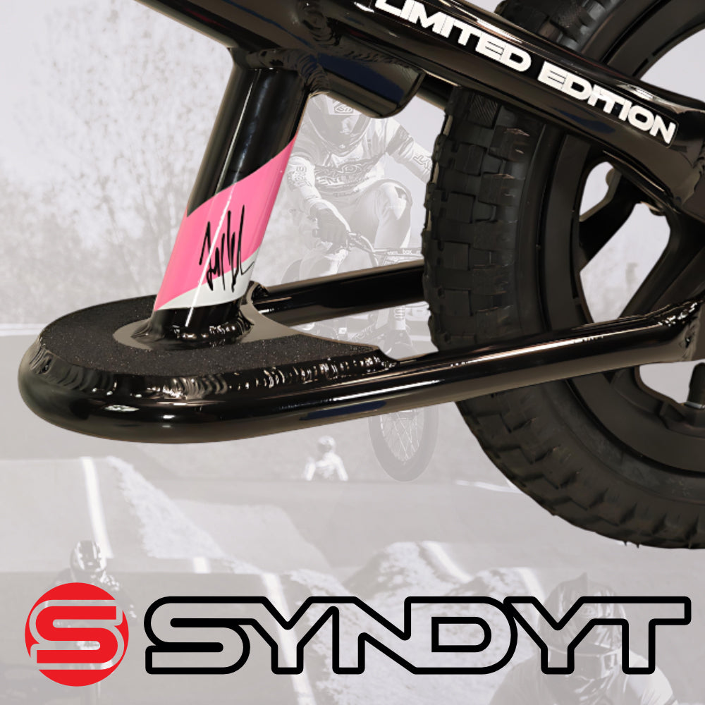 Syndyt SYP 120 12" Lightweight Balance Push Bike for Kids Ages 2-5 with 15" Seat and Lightweight, durable frame (Pink/White)