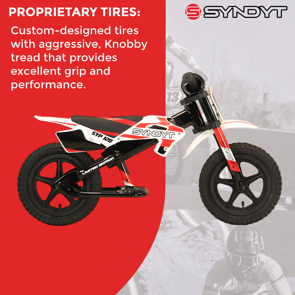 Syndyt SYP 120 12" Lightweight Balance Push Bike for Kids Ages 2-5 with 15" Seat and Lightweight, durable frame (Red/White)
