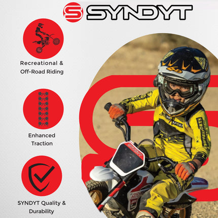 Syndyt SYR 120 12” x 2.25” Off-Road Tire, Directional Tread, Compatible with SYR 120 12” E Balance Bikes, Black