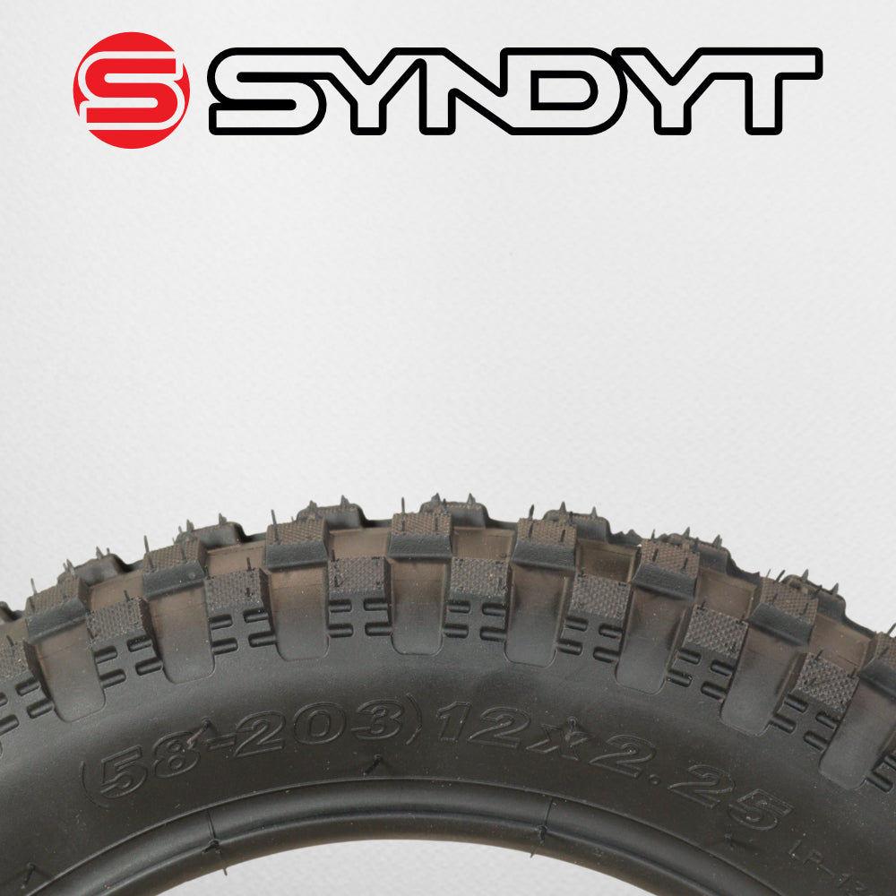 Syndyt SYR 120 12” x 2.25” Off-Road Tire, Directional Tread, Compatible with SYR 120 12” E Balance Bikes, Black