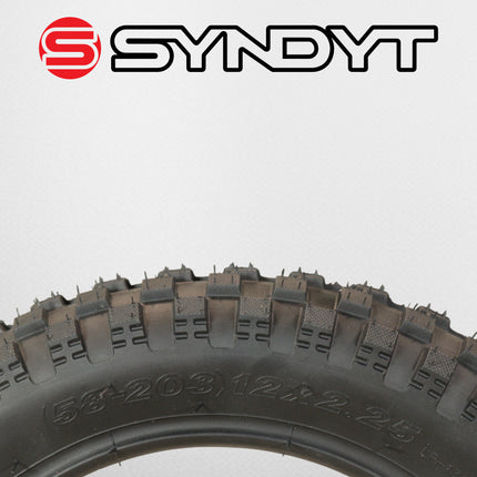 Syndyt SYR 120 12” x 2.25” Off-Road Tire, Directional Tread, Compatible with SYR 120 12” E Balance Bikes, Black