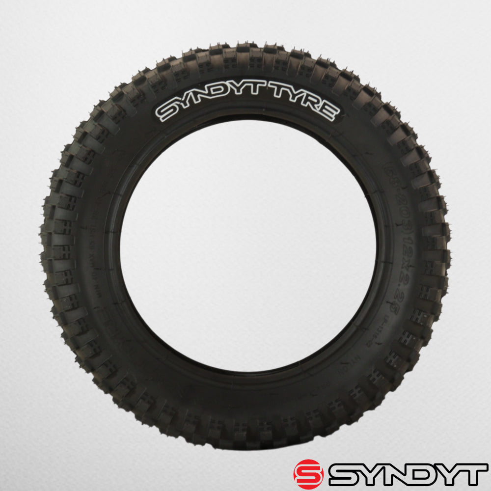 Syndyt SYR 120 12” x 2.25” Off-Road Tire, Directional Tread, Compatible with SYR 120 12” E Balance Bikes, Black