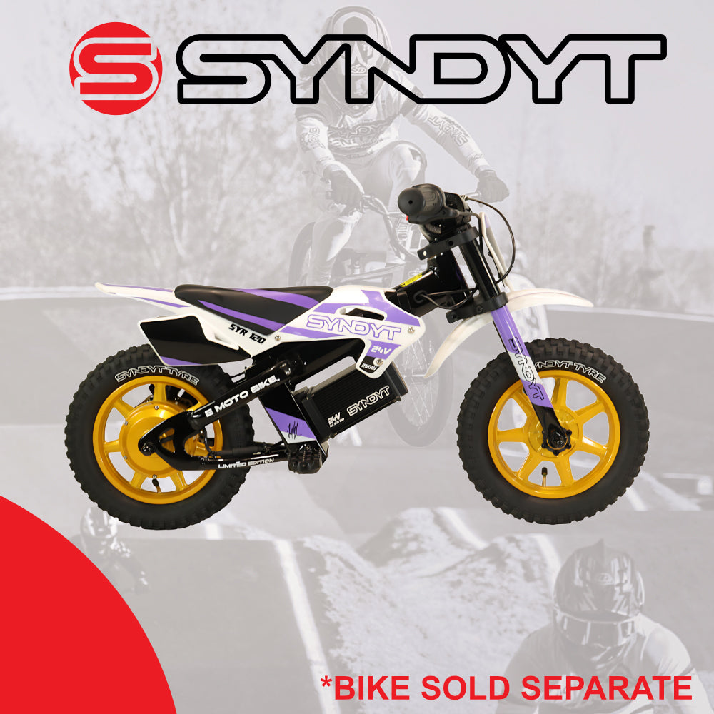 Syndyt SYR 120 12” x 2.25” Off-Road Tire, Directional Tread, Compatible with SYR 120 12” E Balance Bikes, Black