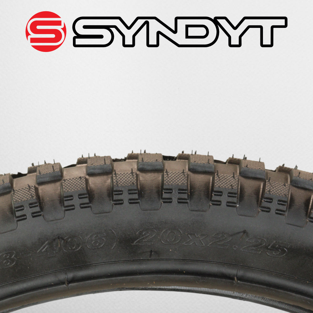 Syndyt SYR 200 20” x 2.25” Off-Road BMX Bicycle Tire, Directional Tread, Compatible with SYR 200 20" E Balance Bike, Black 20x2.25