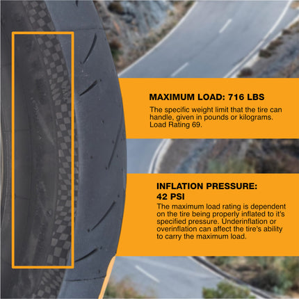 Continental ContiSportAttack 2 120/70ZR17 F & 160/60ZR17 R Sport Motorcycle Tire with Keychain