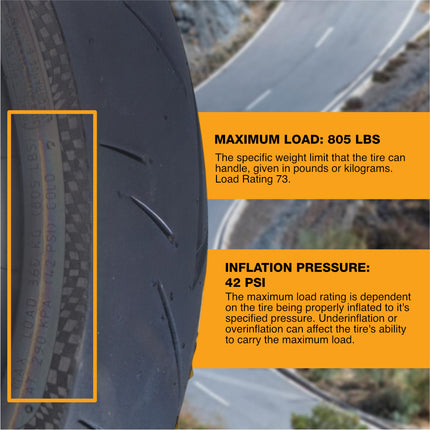 Continental ContiSportAttack 2 120/70ZR17 F & 180/55ZR17 R Sport Motorcycle Tire with Keychain