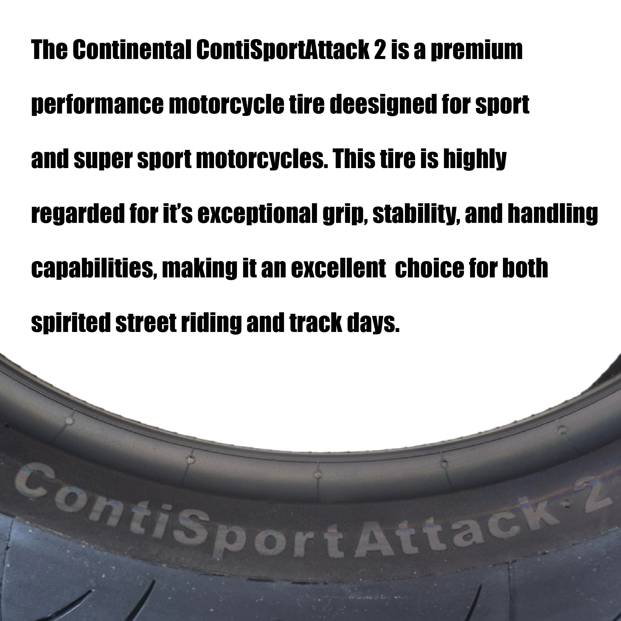 Continental ContiSportAttack 2 120/70ZR17 F & 180/55ZR17 R Sport Motorcycle Tire with Keychain