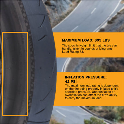 Continental ContiSportAttack 2 120/70ZR17 F & 190/50ZR17 R Sport Motorcycle Tire with Keychain