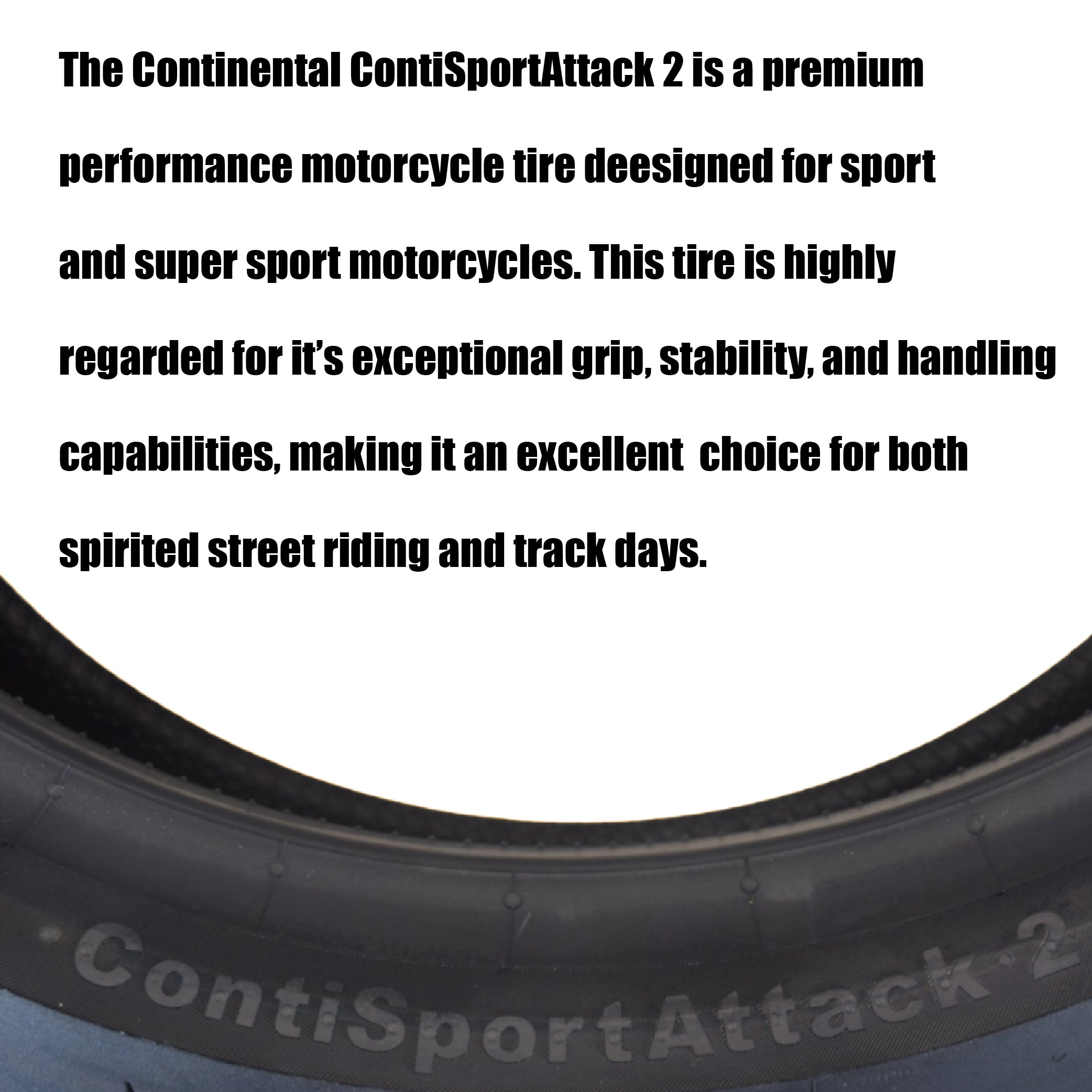 Continental ContiSportAttack 2 120/70ZR17 F & 190/50ZR17 R Sport Motorcycle Tire with Keychain