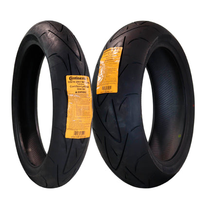 Continental ContiSportAttack  120/70ZR17 Front and 190/55ZR17  Rear Motorcycle Tires - High Performance Sport Touring Radial Tires for Street Bikes - 120/70-17 F & 190/55-17 R
