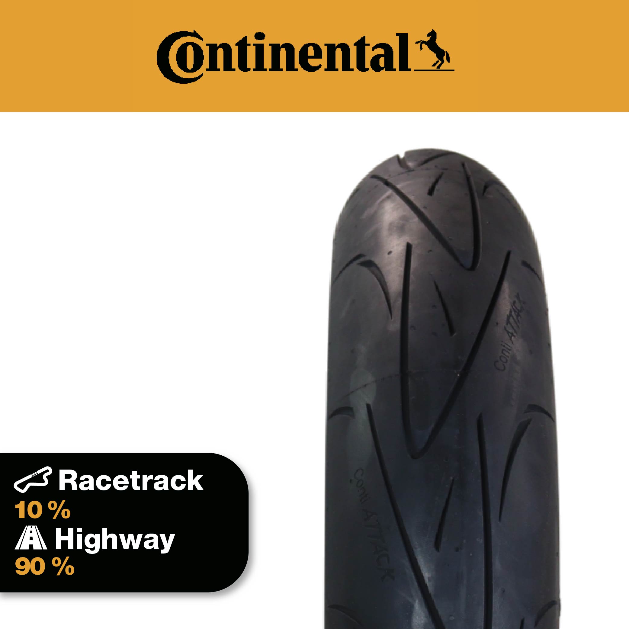Continental ContiSportAttack  120/70ZR17 Front and 190/55ZR17  Rear Motorcycle Tires - High Performance Sport Touring Radial Tires for Street Bikes - 120/70-17 F & 190/55-17 R
