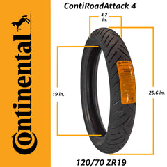 Continental ContiRoadAttack 4 120/70ZR19 Front Sport Touring Motorcycle Tire