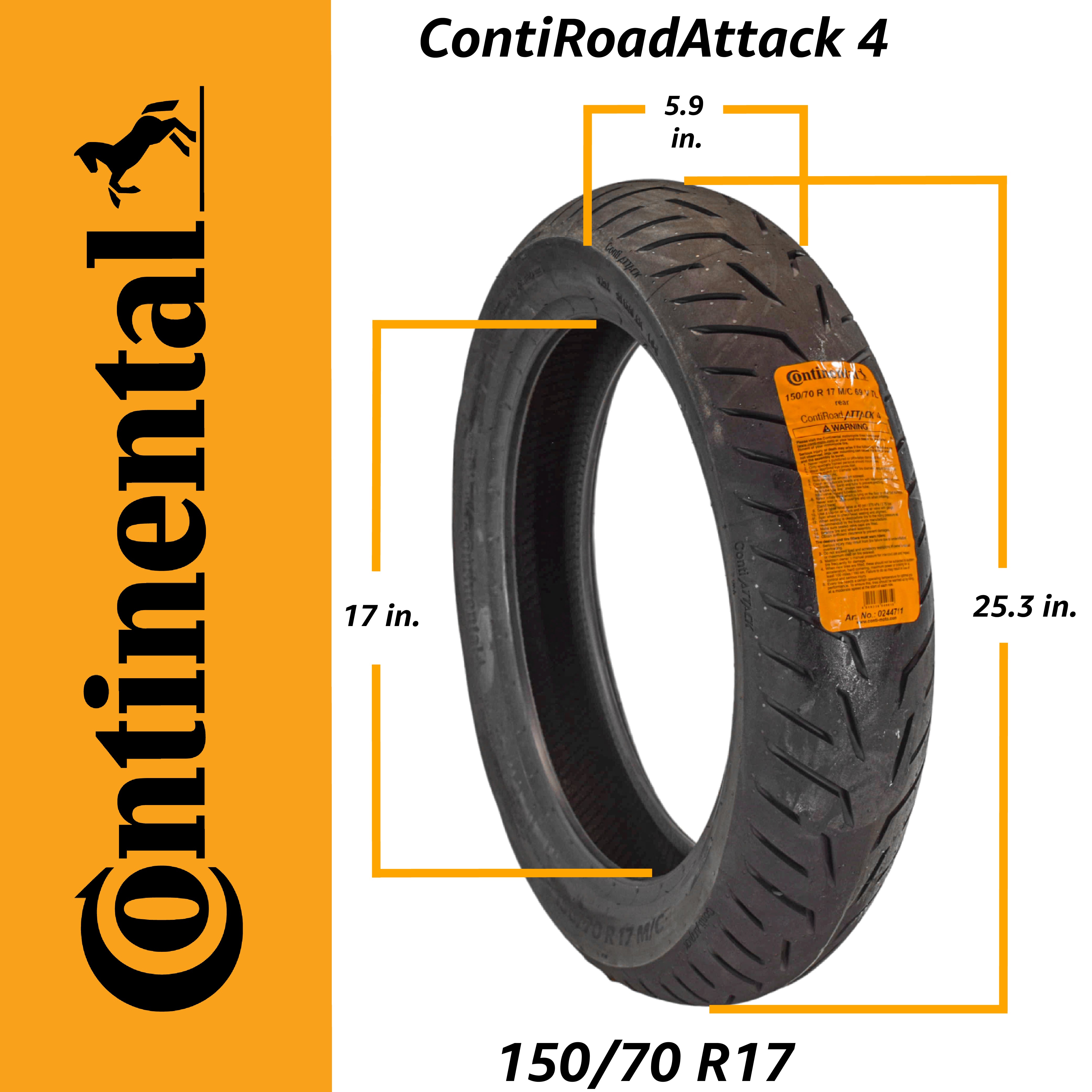 Continental ContiRoadAttack 4 150/70R17 Rear Sport Touring Motorcycle Tire