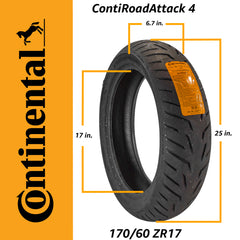 Continental ContiRoadAttack 4 170/60ZR17 Rear Sport Touring Motorcycle Tire