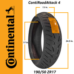 Continental ContiRoadAttack 4 190/50ZR17 Rear Sport Touring Motorcycle Tire