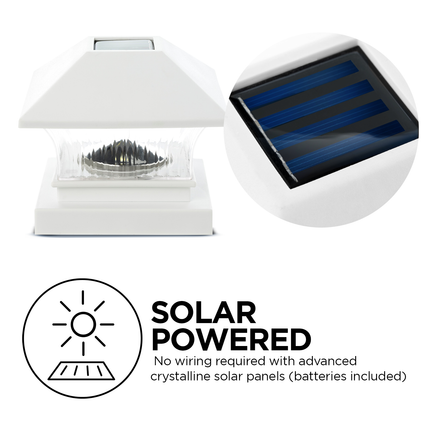 Home Zone Security Decorative Outdoor Solar Post Lights White No Wiring 2 Set