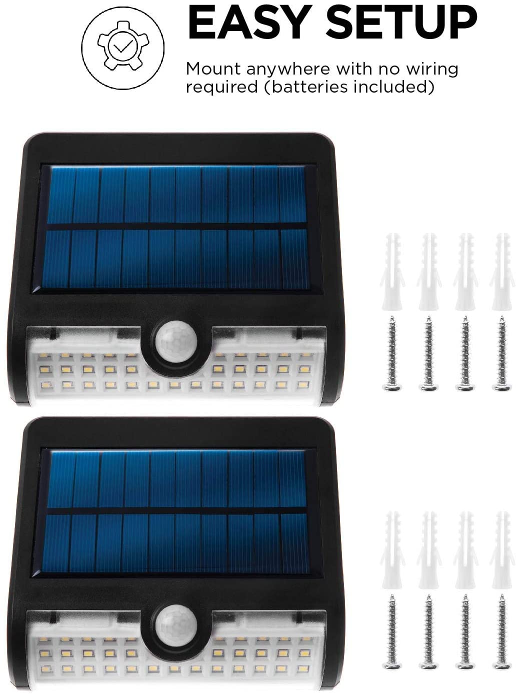 Home Zone Security Outdoor Motion Sensor Wall Light Dual Lighting Mode (2 Pack)