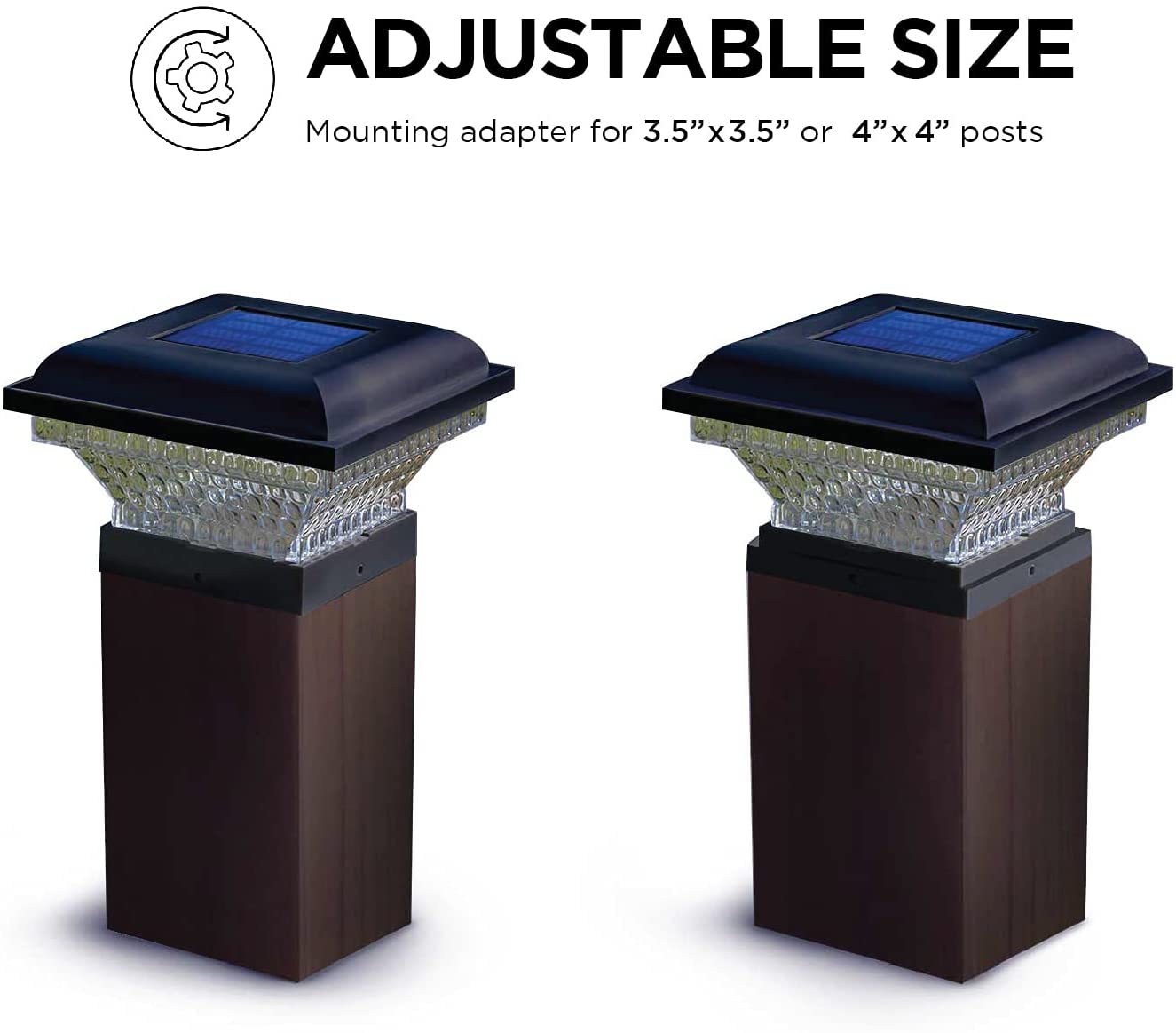 Home Zone Security Decorative Outdoor Solar Post Lights Black No Wiring 2 Pack