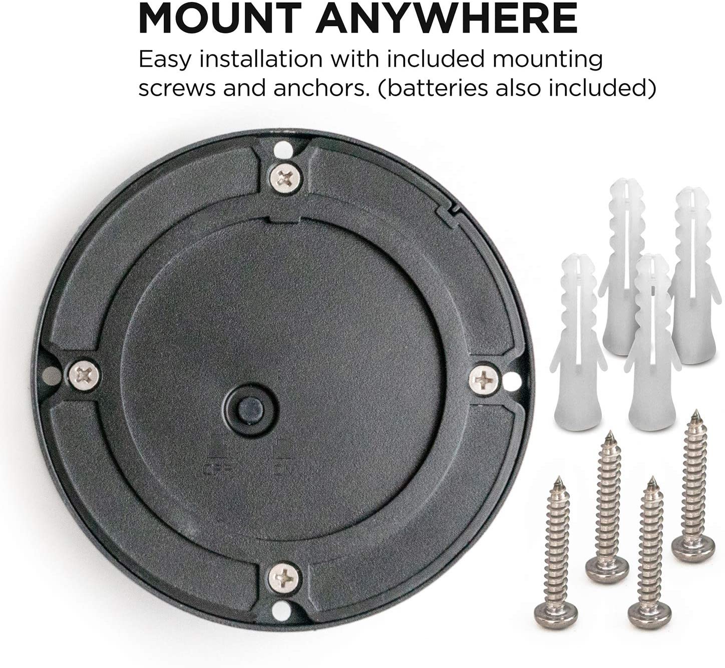 Home Zone Security Deck & Stair Solar Light Weatherproof No Wiring Black 4 Set