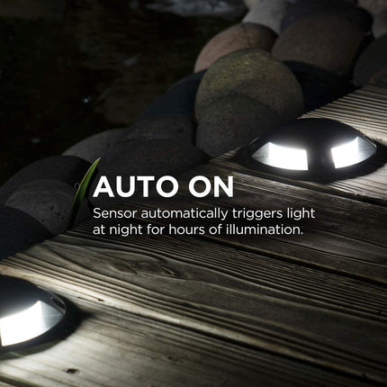 Home Zone Security Deck & Stair Solar Light Weatherproof No Wiring Black 4 Set