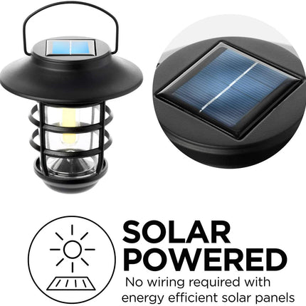 Home Zone Security Solar Decorative Glass Wall Lantern Light No Wiring 2 Set