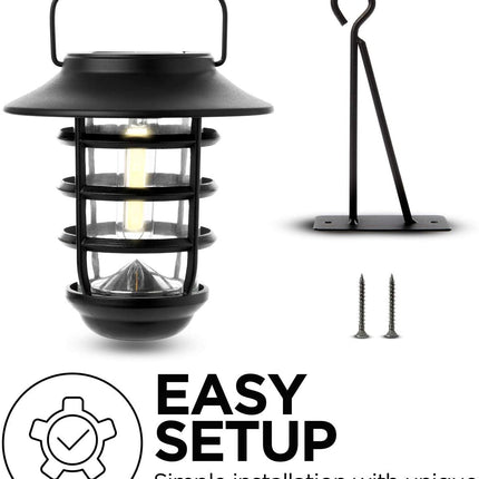 Home Zone Security Solar Decorative Glass Wall Lantern Light No Wiring 2 Set