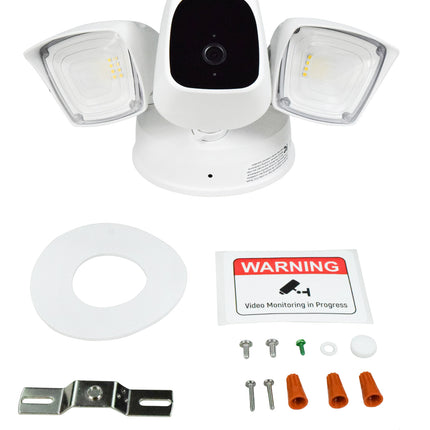 Home Zone Security Bright LED Security Flood Light With 1080p Wi-Fi Camera