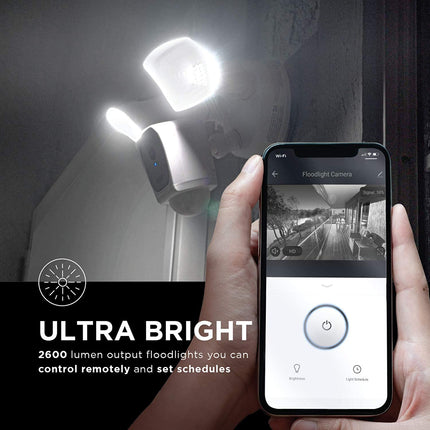 Home Zone Security Bright LED Security Flood Light With 1080p Wi-Fi Camera