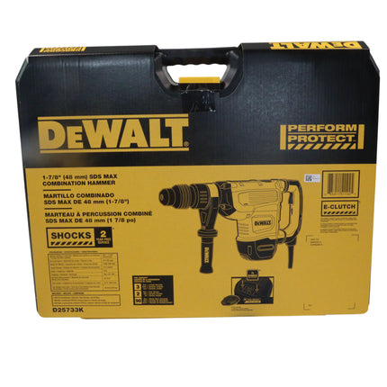 DEWALT D25733K 15 Amp Corded 1-7/8 in. SDS-MAX Variable Speed Combination Hammer with Auxiliary Handle and Kitbox