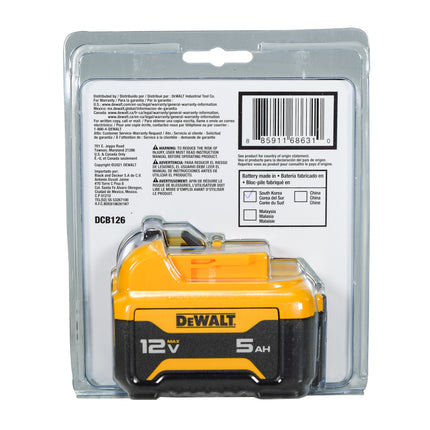 Dewalt DCB126 12V MAX 5.0Ah Lithium Ion Battery