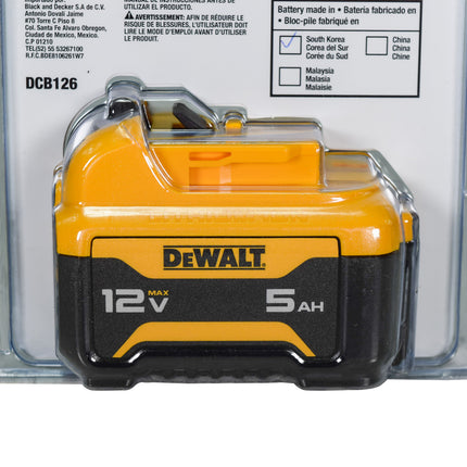 Dewalt DCB126 12V MAX 5.0Ah Lithium Ion Battery