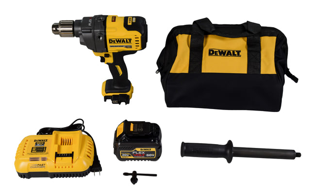 DEWALT DCD130T1 FLEXVOLT 60V MAX Cordless Brushless 1/2 in. Concrete Mud Mixer/Drill with E-Clutch and (1) FLEXVOLT 6.0Ah Battery