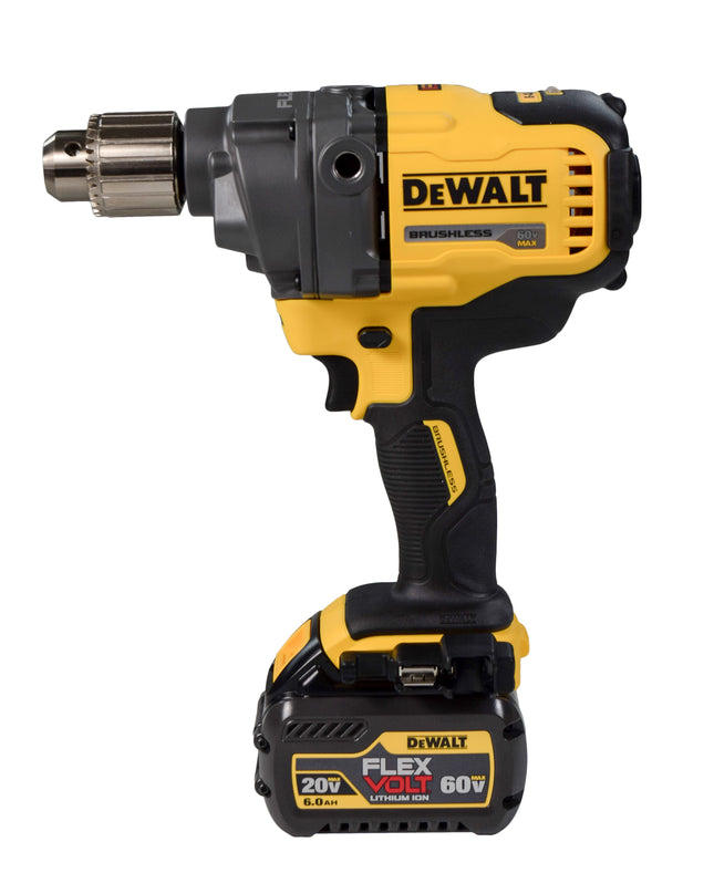 DEWALT DCD130T1 FLEXVOLT 60V MAX Cordless Brushless 1/2 in. Concrete Mud Mixer/Drill with E-Clutch and (1) FLEXVOLT 6.0Ah Battery